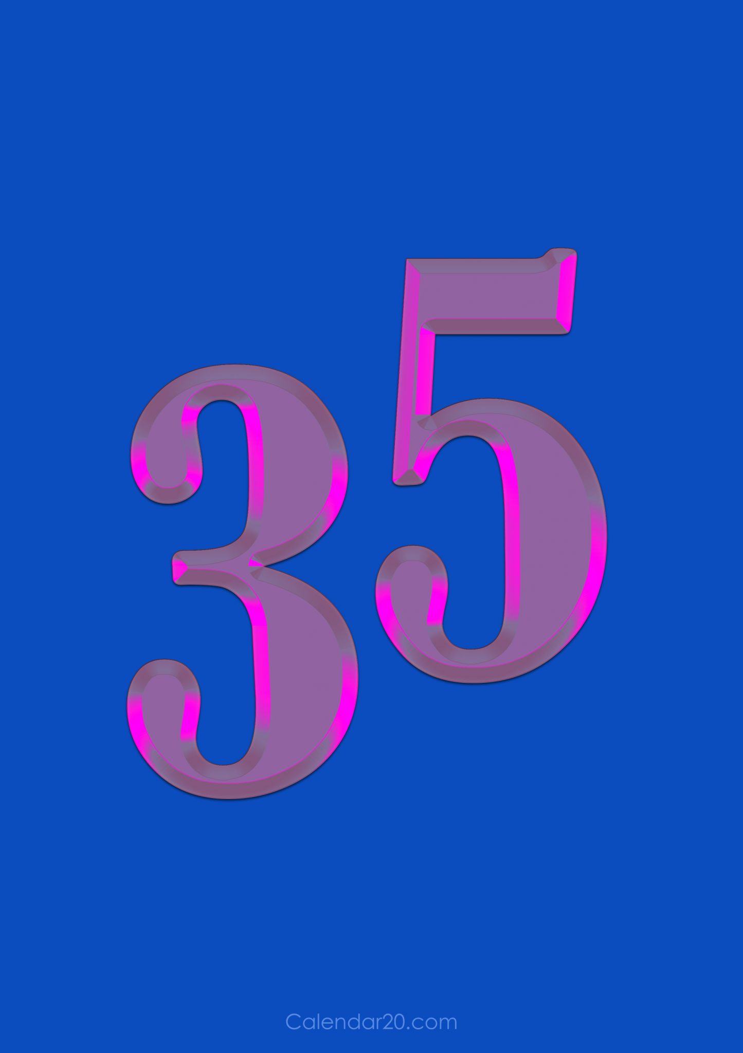 Birthday card rectangle 35 years old calendar20