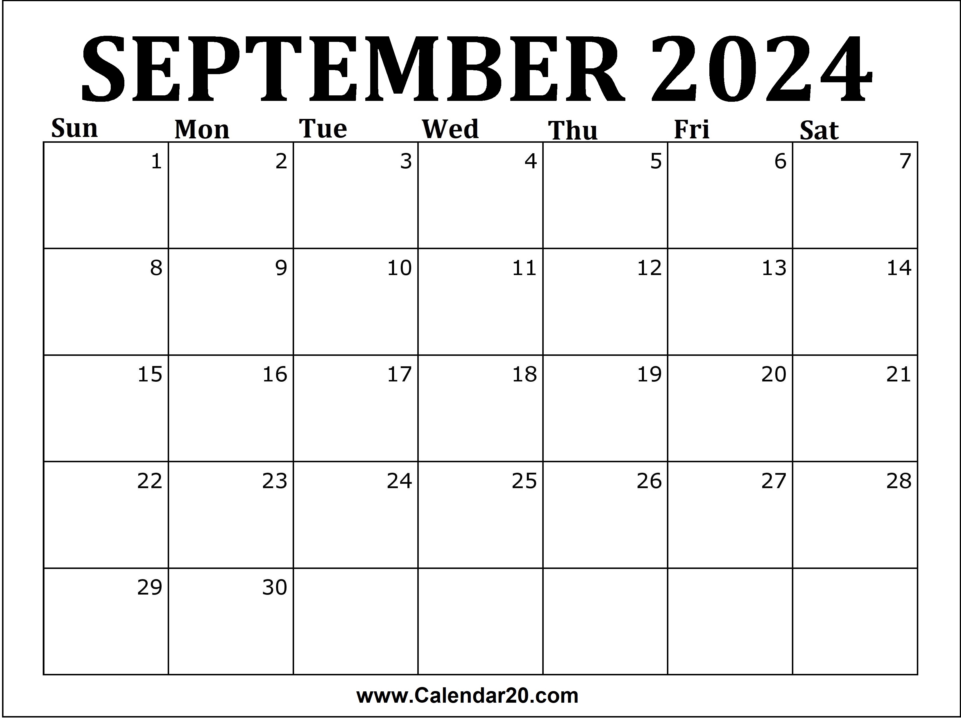 September 2024 Printable Calendar Free Full Page 2024 Cassi Cynthie