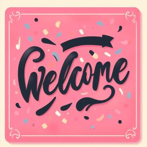 4 Cute Welcome Cards Pink Background - Calendar20.com